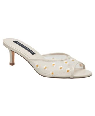 Nancy Mesh Embroidered Kitten Heel