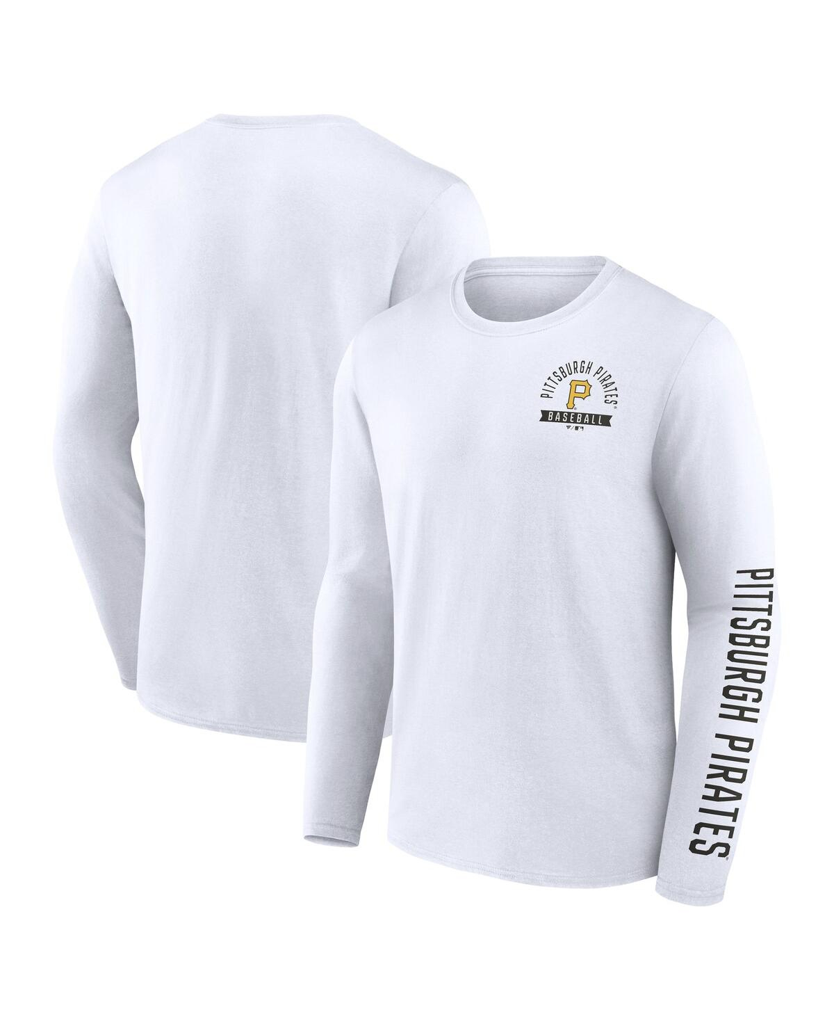 Fanatics Men's White Pittsburgh Pirates Press Box Long Sleeve T-shirt In White