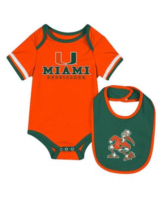 Colosseum - Baby Boys and Girls&nbsp; Orange Miami Hurricanes Bodysuit  Bib Set