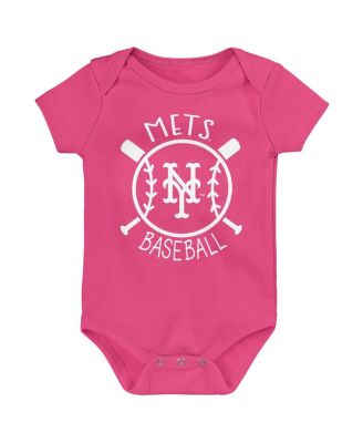 Baby Boys and Girls Blue New York Mets Slide Home Bodysuit, Set of 3