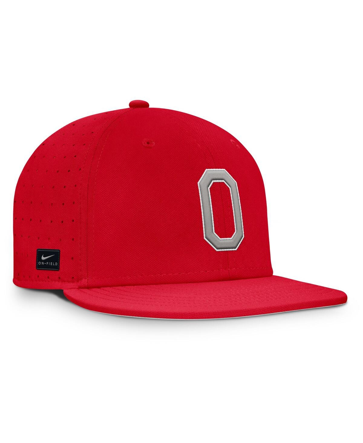 Nike Men's Scarlet Ohio State Buckeyes On-field Dugout True Performance Fitted Hat In Scarlet