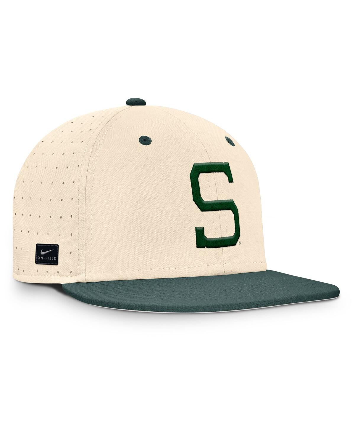 Nike Men's Natural Michigan State Spartans On-field Dugout True Performance Fitted Hat In Natural