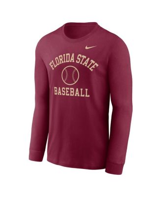 Men's Garnet Florida State Seminoles Essential Baseball Arch Long Sleeve T-Shirt