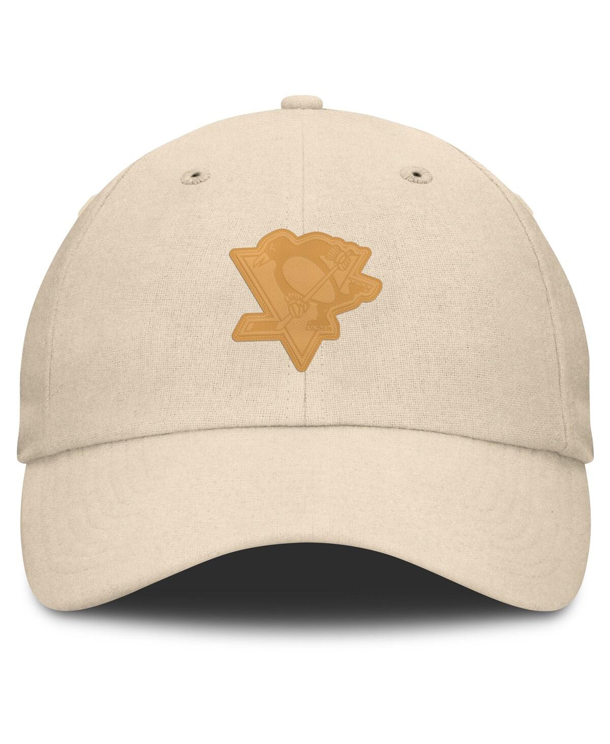 Fanatics Men's Tan Pittsburgh Penguins Front Office Canvas Adjustable Hat In Tan