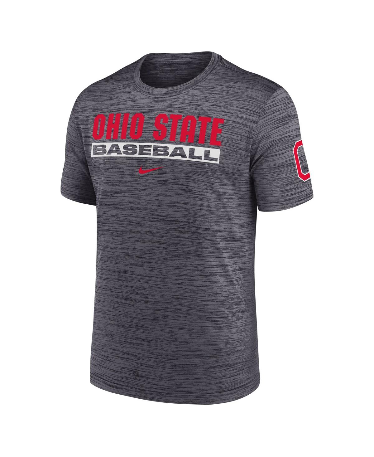 Nike Ohio State Buckeyes Velocity Baseball Wordmark Stack  Men's Dri-fit College T-shirt In Black
