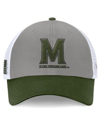 Men's Gray/Green Maryland Terrapins OHT Military Appreciation Badge Trucker Adjustable Hat