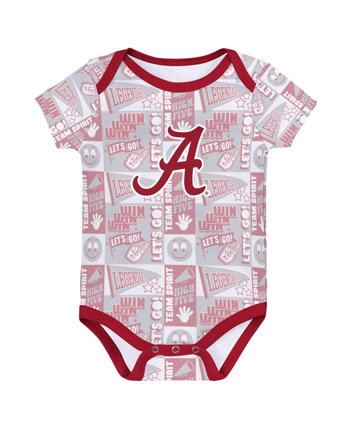 Outerstuff Newborn Crimson Alabama Crimson Tide Sunday Comics Bodysuit 3-pack In Crimson