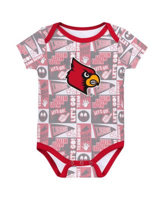 Newborn Red Louisville Cardinals Sunday Comics Bodysuit 3-Pack