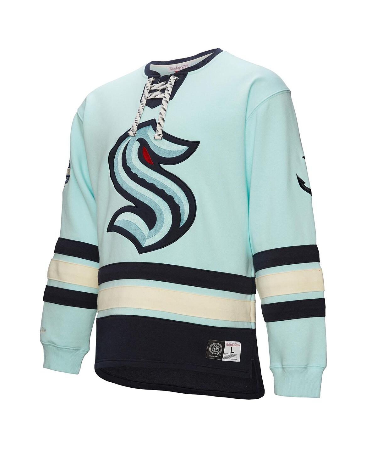 Mitchell & Ness Light Blue Seattle Kraken Heritage Lace-up Pullover Sweatshirt