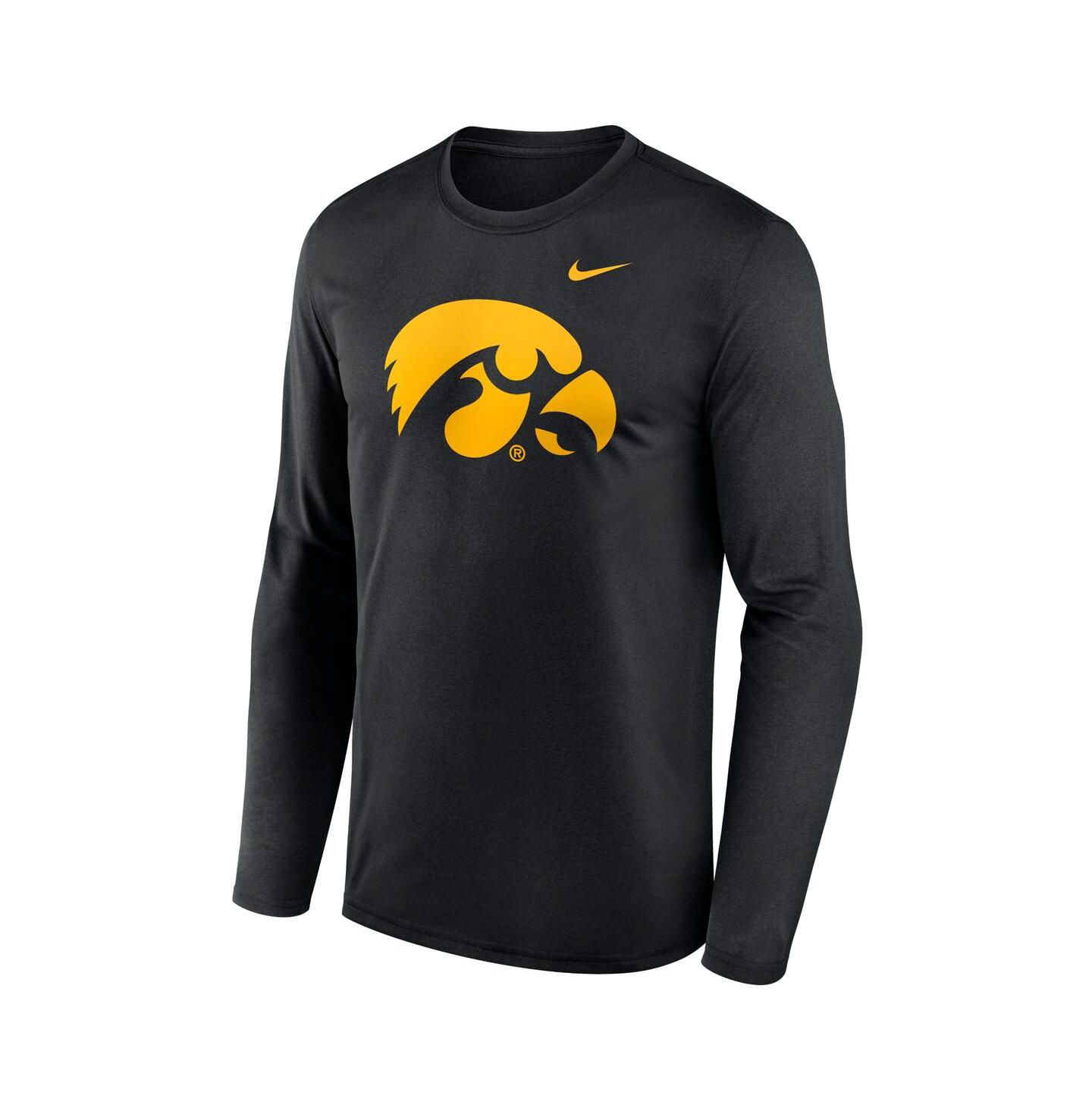 Мужская футболка Nike Black Iowa Hawkeyes Prime TimePrimary Legend Long Sleeve — фото 3