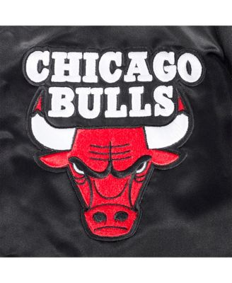 Women's Black Chicago Bulls Jeweled Satin Full-Snap Jacket