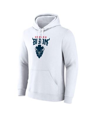 Men's White Howard Bison Primary Logo Pullover Hoodie