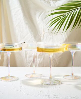 Vintage Art Deco Coupe Glasses, Set of 4 