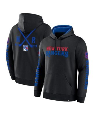 Fanatics - Men's  Black New York Rangers Big City Legacy Fleece Pullover Hoodie