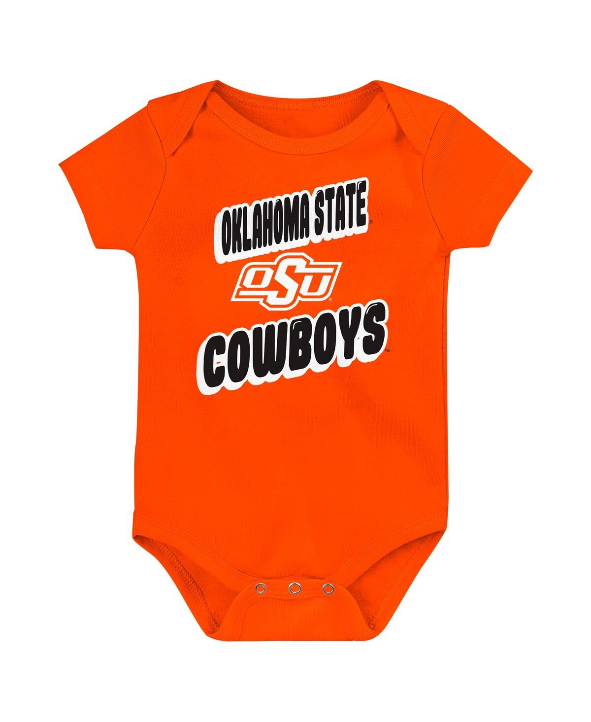 Outerstuff Newborn Orange Oklahoma State Cowboys Sunday Comics Bodysuit 3-pack