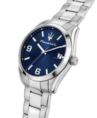 Men's Date Stainless Steel Metal Band Watch, 43mm