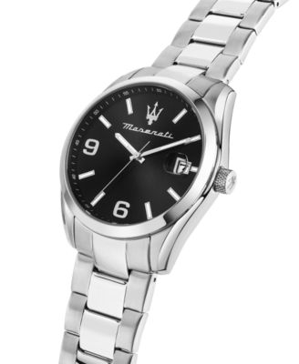 Men's Date Stainless Steel Metal Band Watch, 43mm