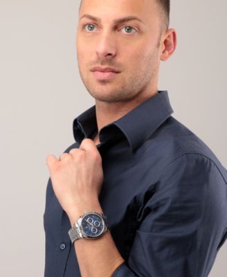 Men's Multifunction Stainless Steel Metal Band Watch, 43mm