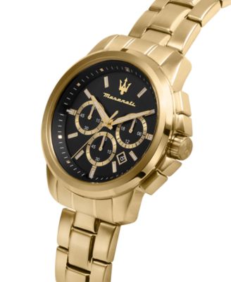 Men's Date Gold Metal Band Watch, 44mm
