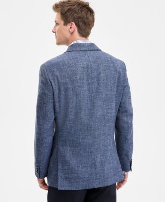 Men's Modern-Fit Textured Blue Sport Coat
