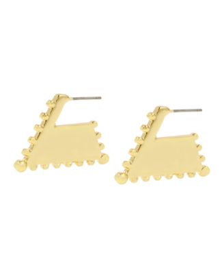 Trapeze Beaded Hoop Earrings