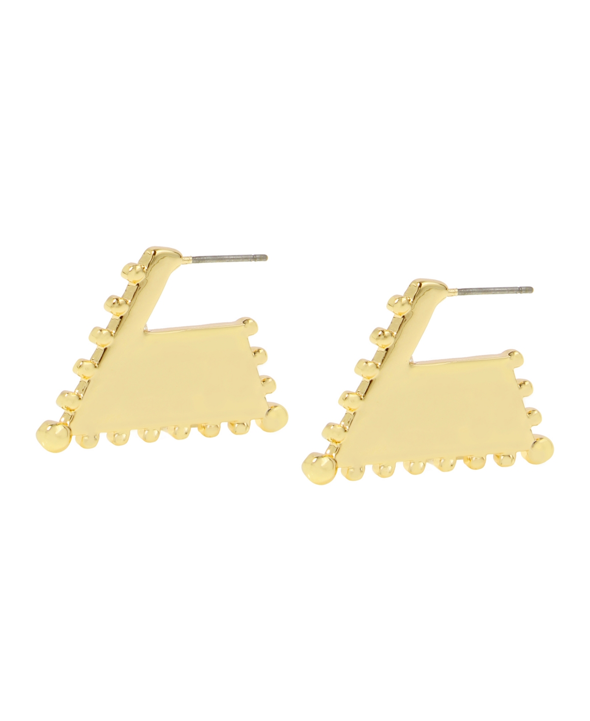 Steve Madden Trapeze Beaded Hoop Earrings In Gold