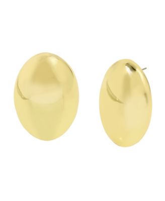 Puffy Oval Statement Button Earrings