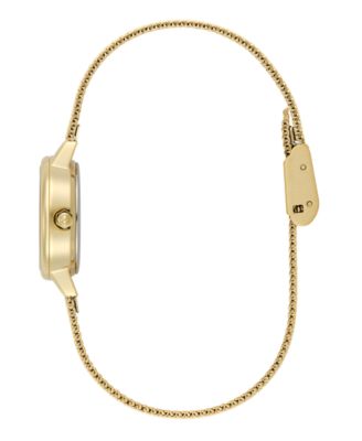 Women's Mini Classic Gold Tone Stainless Steel Mesh Bracelet Watch, 23mm