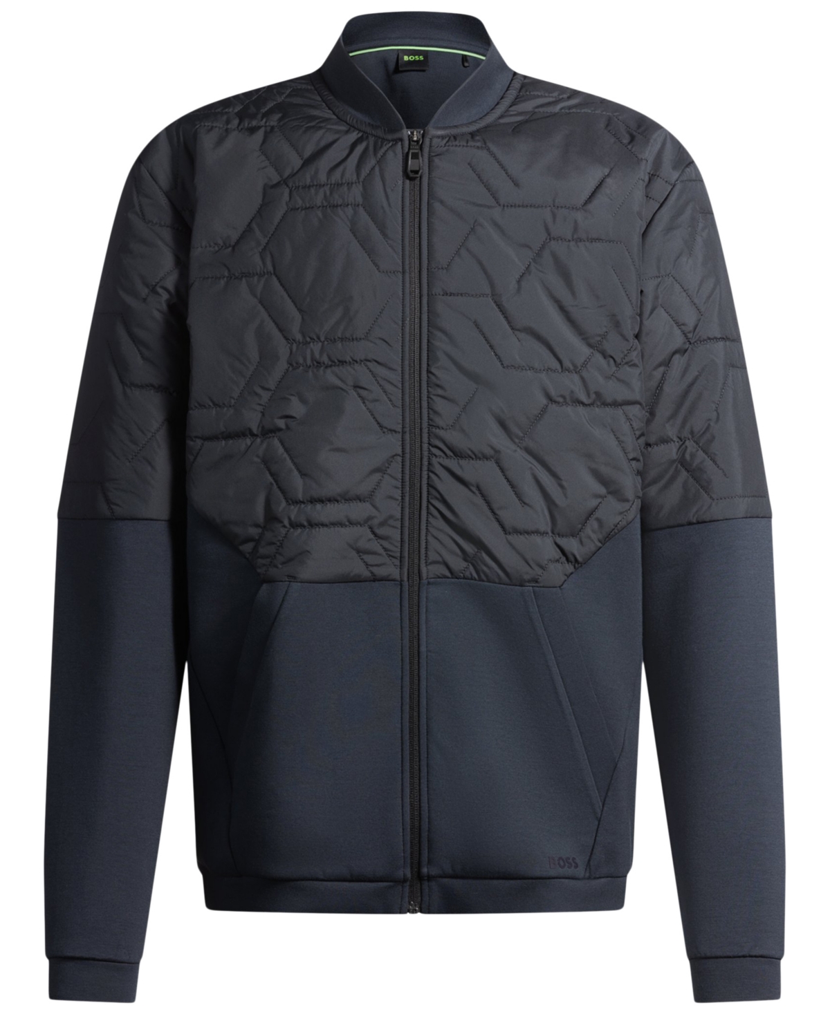 Hugo Boss Boss By  Men's Quilted Hybrid Jacket In Dark Blue
