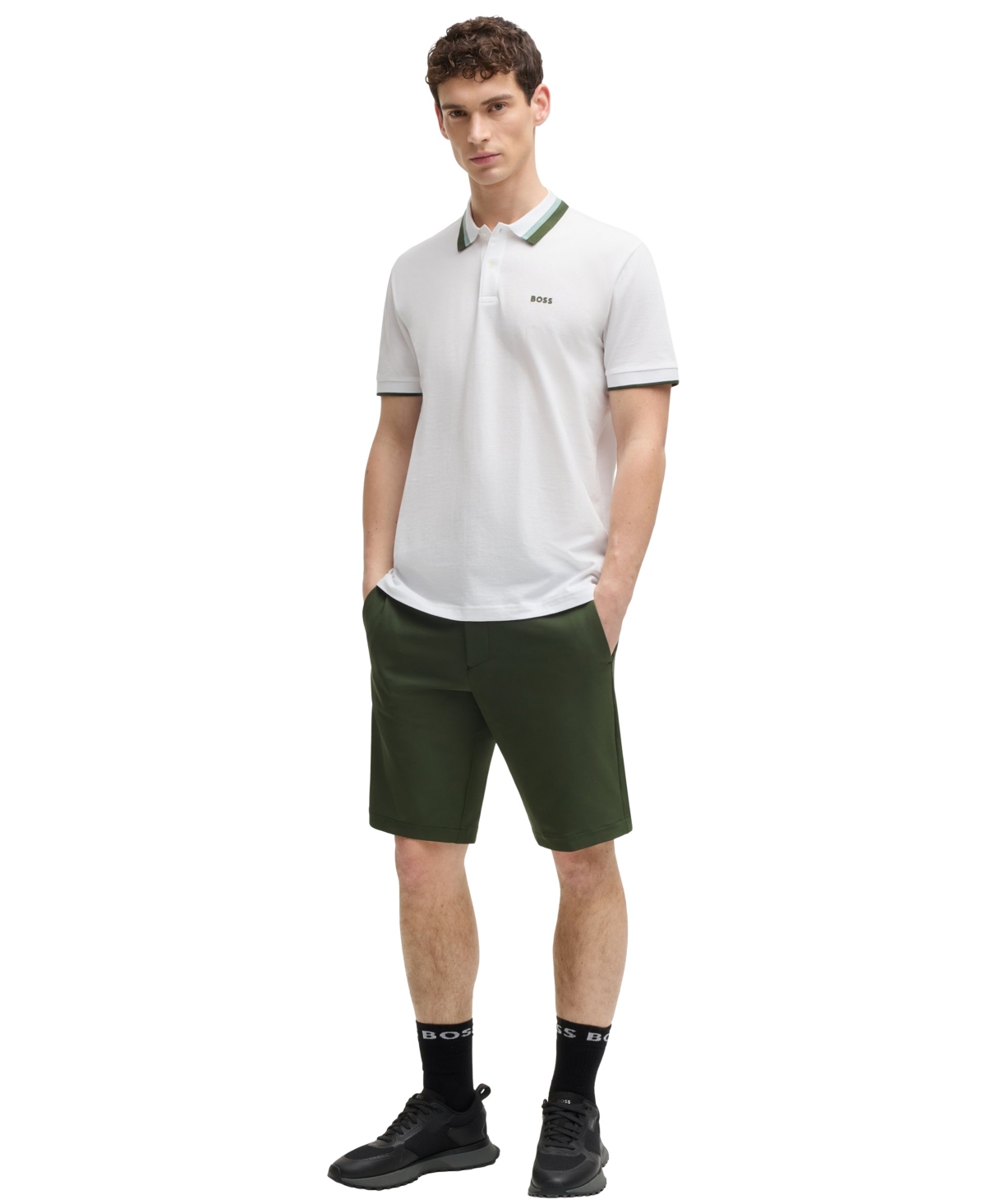 Hugo Boss Boss Paul Pro Slim Fit Performance Polo In White