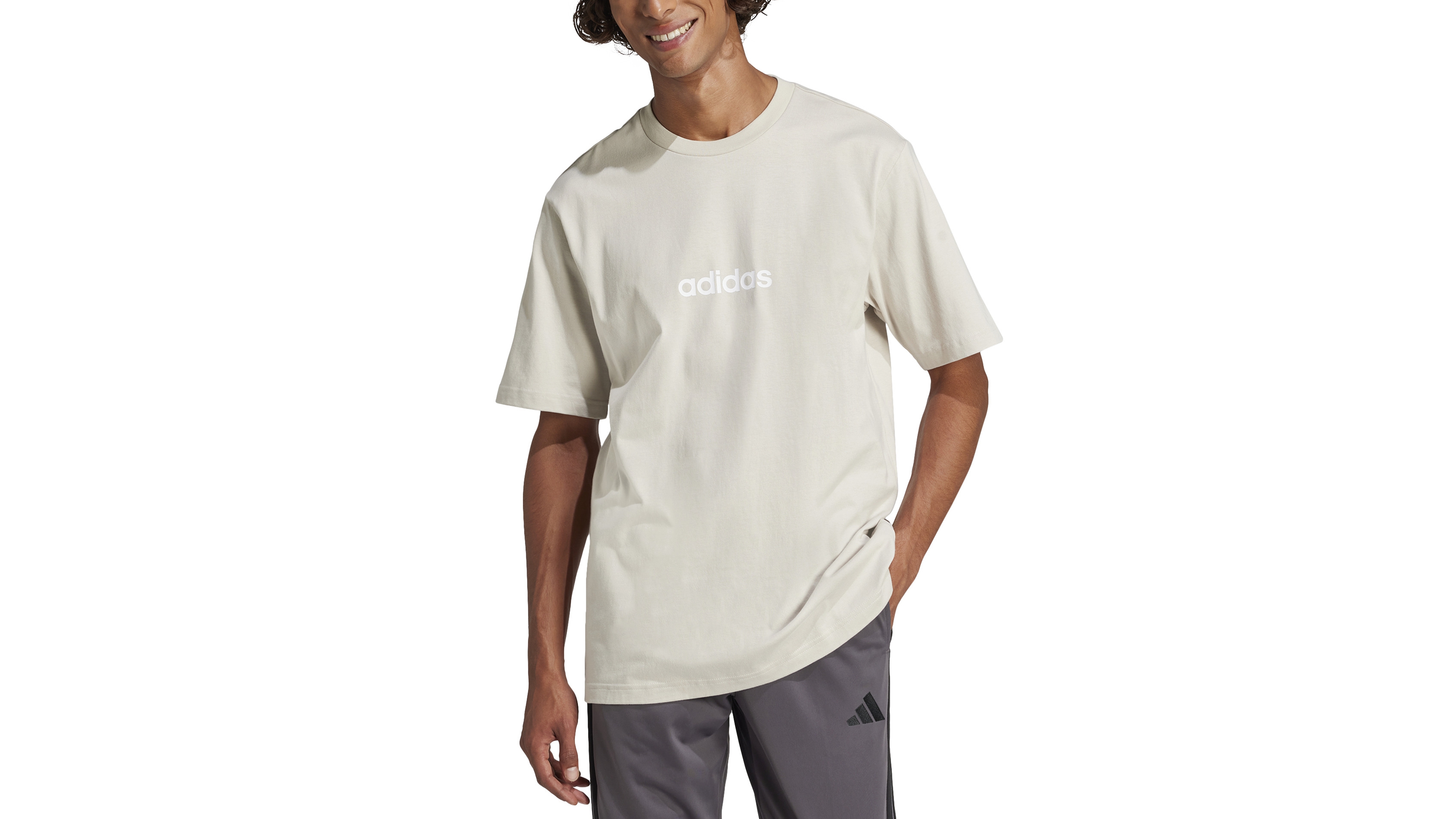 adidas Men's Essentials Regular-Fit Linear Logo Graphic T-Shirt