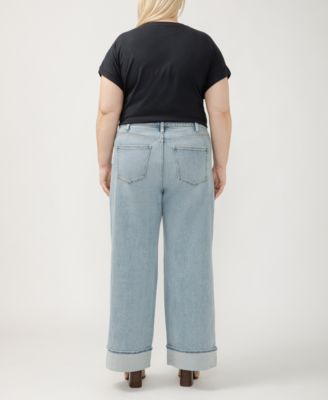 Plus Size Highly Desirable High Rise Wide Leg Jeans