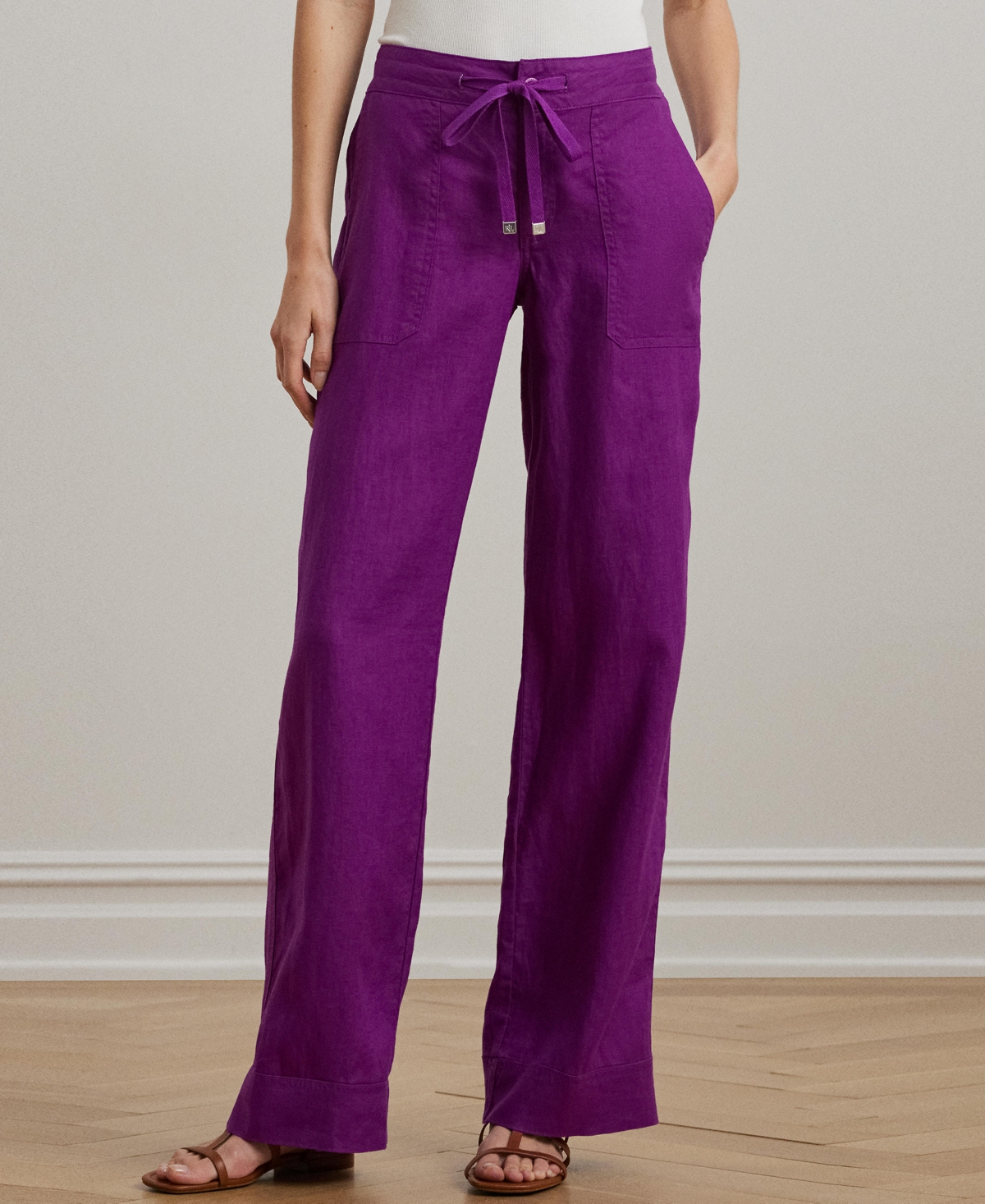 Shop Ralph Lauren Wide-leg 100% Linen Pants, Regular & Petite