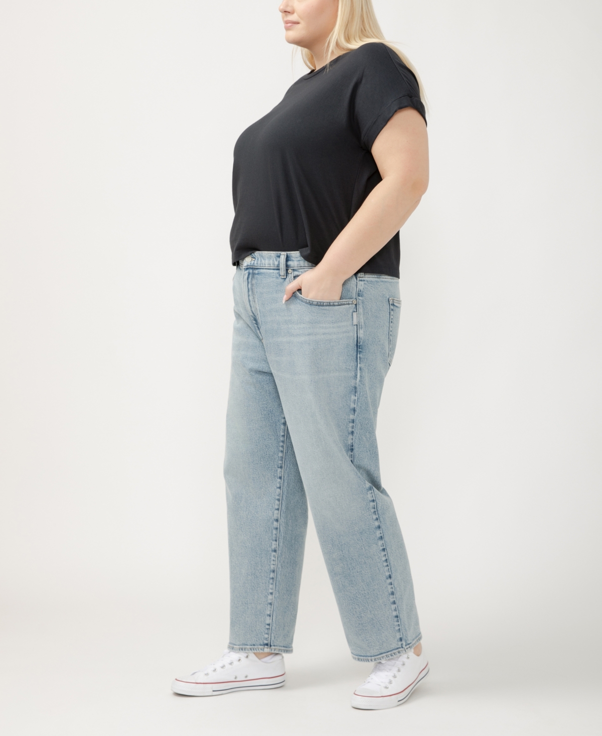 Shop Silver Jeans Co. Plus Size 90s High Rise Relaxed Straight Leg Jeans