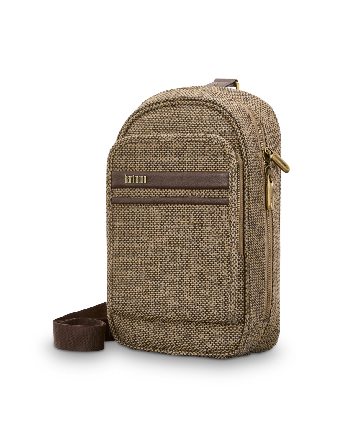 Tweed Sling Bag - Tweed/ Natural Leather