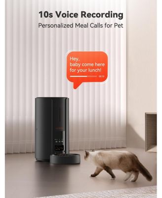 Automatic Cat Feeders,5L WiFi Pet Feeder with APP,Schedule Feeding Pet Dry Food Dispenser for Cats,10s Voice Recording,Up to 10 Meals per Day,Black