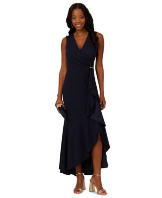 Women's Ruffled V-Neck High-Low Dress