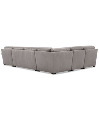 Radley Roll Arm 139" 5-Pc. Leather Square Corner Chaise Sectional
