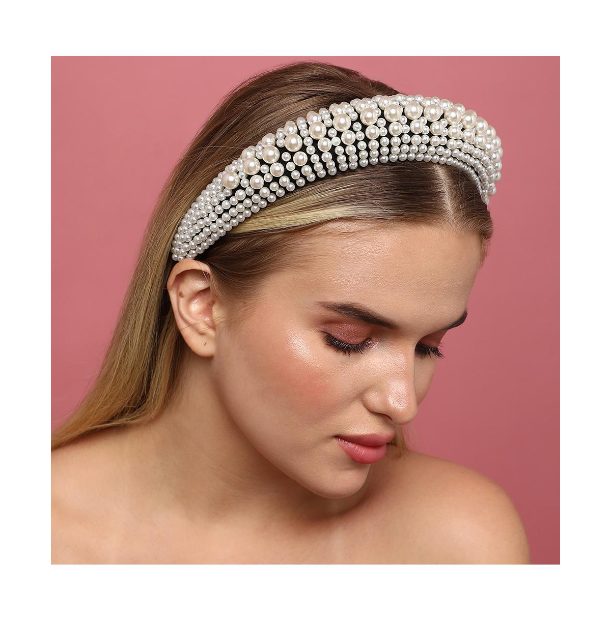 Sohi Cluster Hairband In White