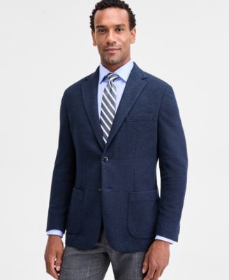 Michael Kors - Men's Classic-Fit Stretch Midnight Herringbone Knit Sport Coat