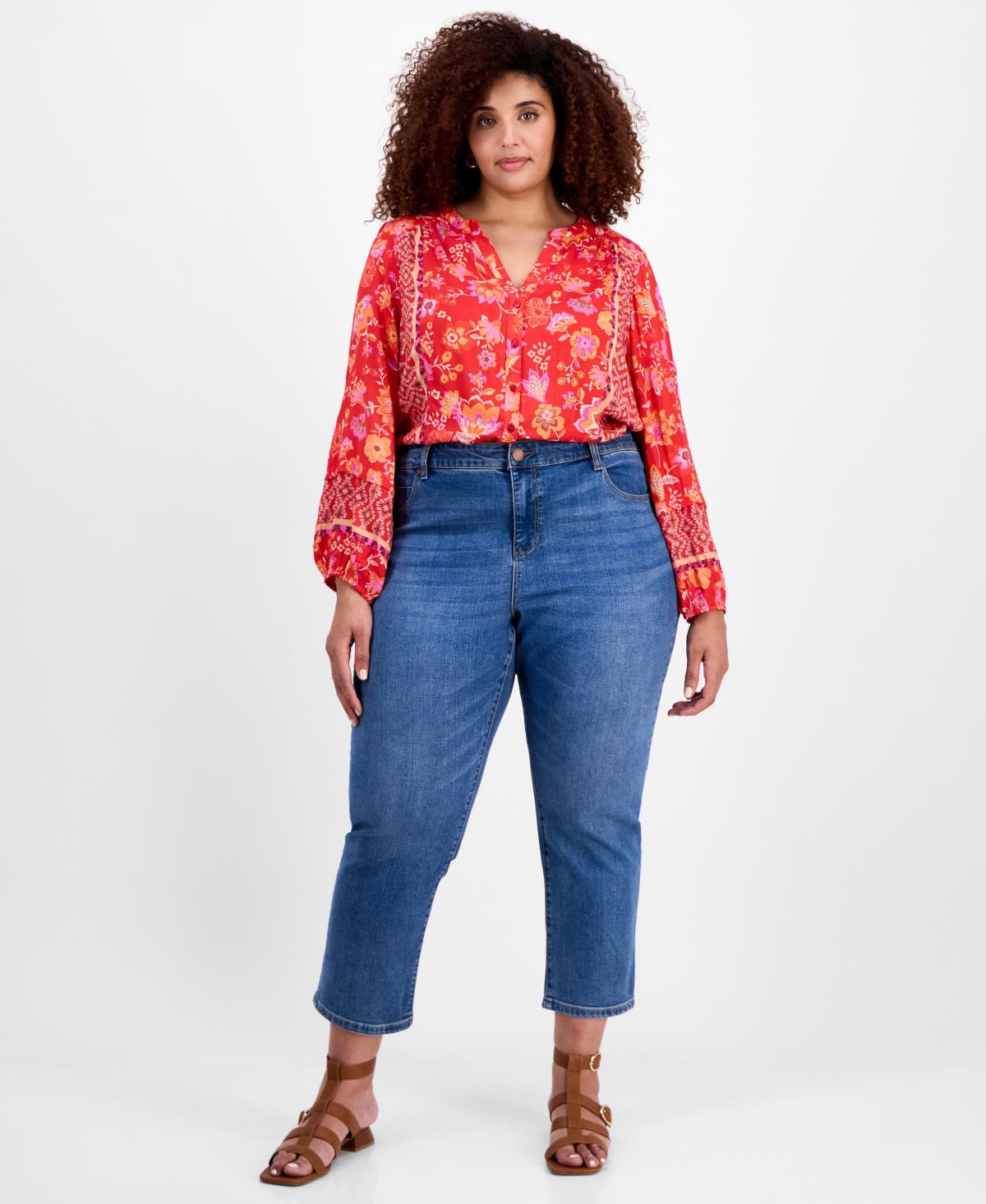 Liverpool Plus Size Kennedy Cropped Straight Leg Jeans - Temecula