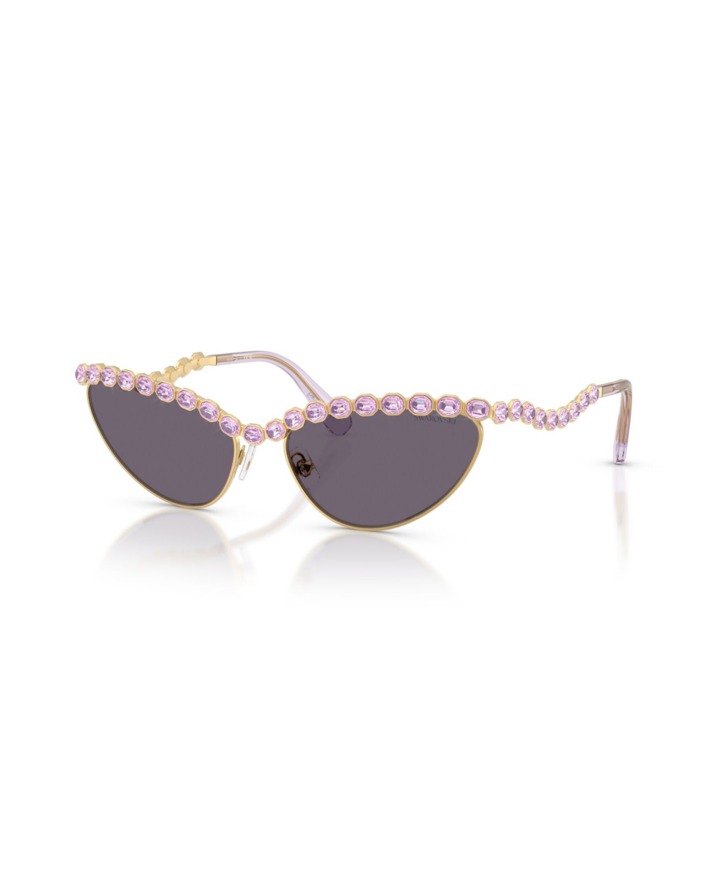 Женские солнцезащитные очки Swarovski Embellished Cat Eye Sunglasses, SK7030, цвет: Золотой — фото 1