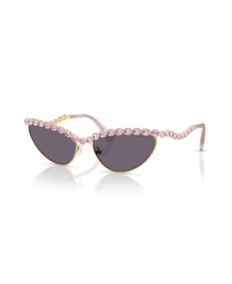Женские солнцезащитные очки Swarovski Embellished Cat Eye Sunglasses, SK7030, цвет: Золотой