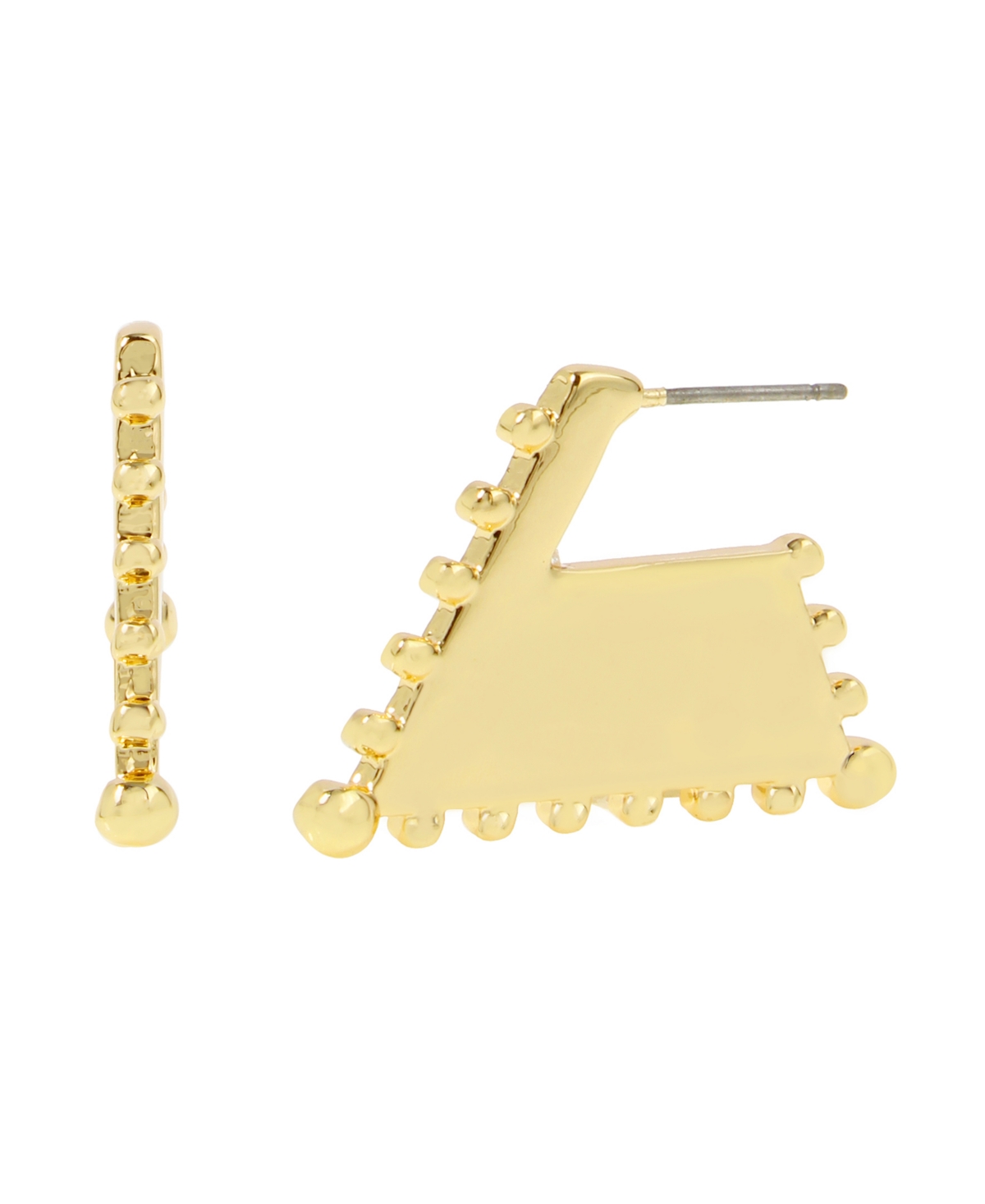 Steve Madden Trapeze Beaded Hoop Earrings In Gold