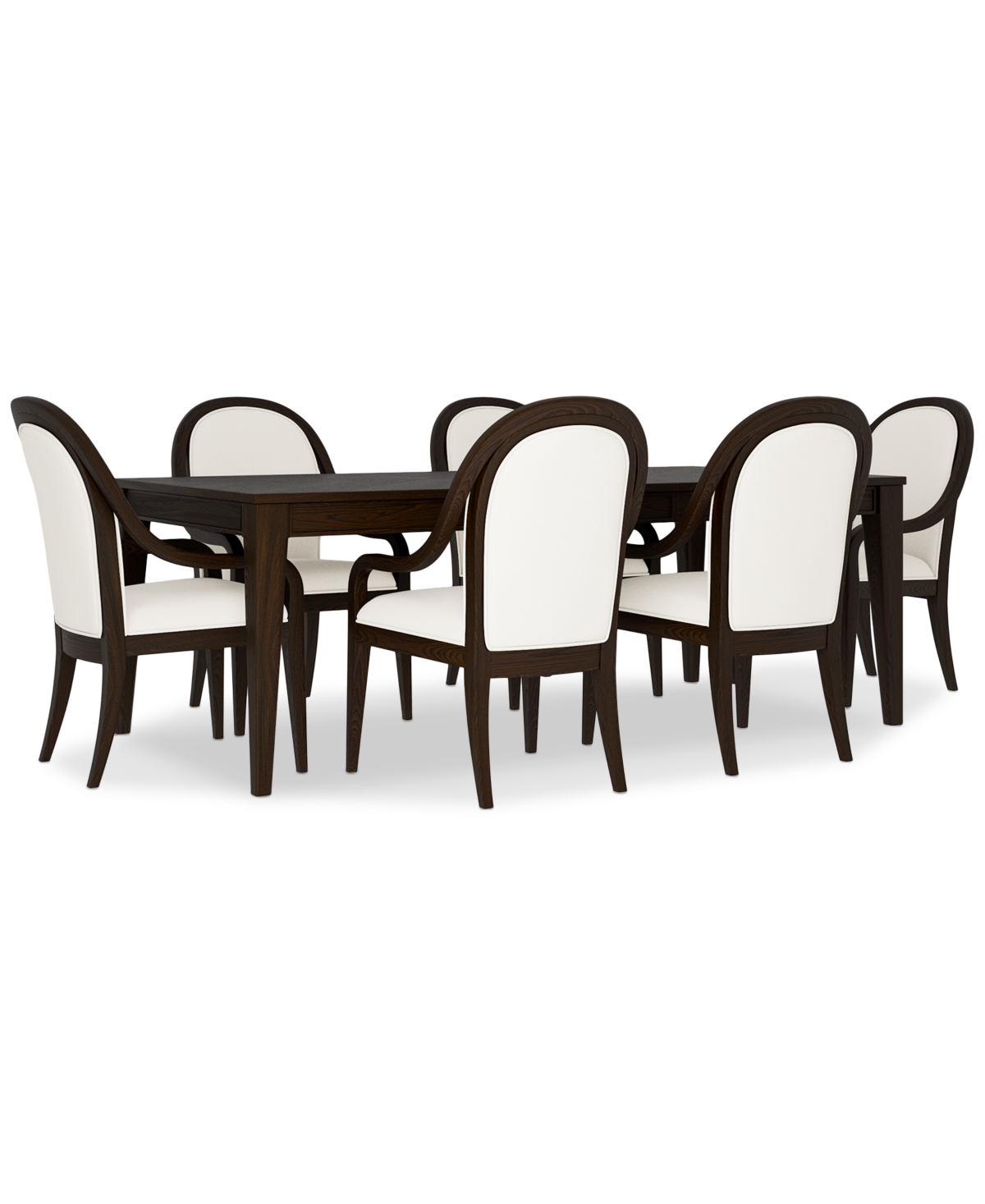 Macy's Mazen 7-pc. Dining Set (table & 6 Arm Chairs) In Dark Brown