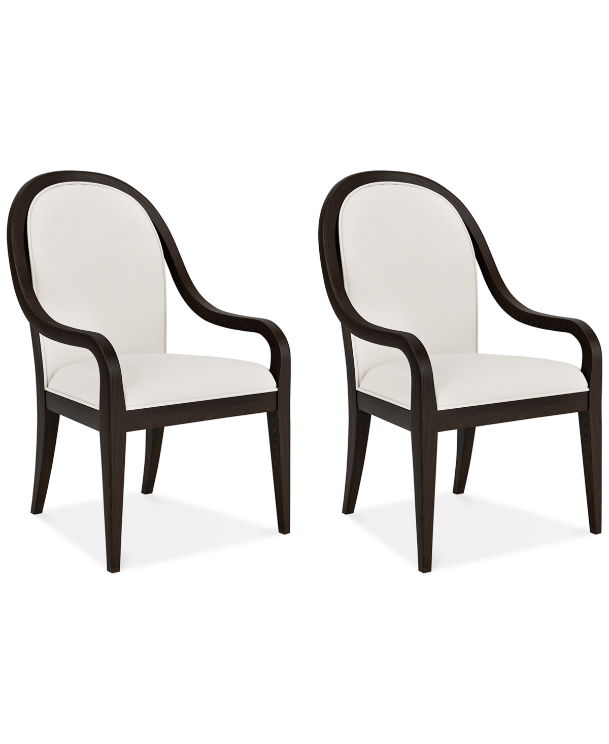 Macy's Mazen 2-pc. Arm Chair Set In White