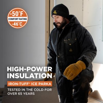 Men's Iron-Tuff Ice Parka Insulated Winter Jacket, -50degree(s)F Comfort Rating, Water-Resistant and Windproof