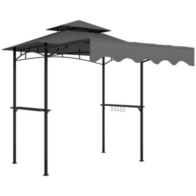 8' x 5' Grill Gazebo, 2-Tier Outdoor BBQ Gazebo