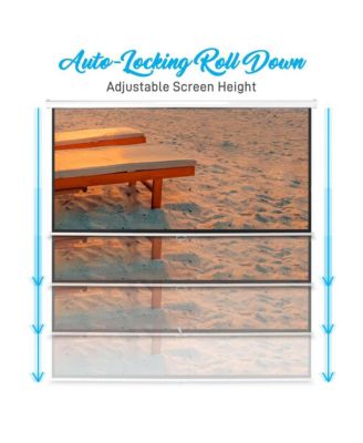 Universal 100-Inch Manual Roll-Down Projection Screen with Surface (59.8" x 79.9")