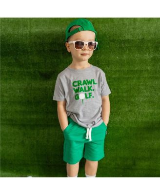 Baby Boys Crawl, Walk, Golf Short Sleeve T-Shirt